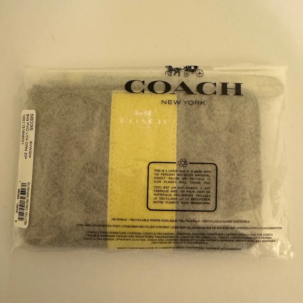 Coach Brown and Yellow Signature Wristlet